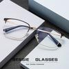 New flat glasses fashionable retro half-frame anti-blue glasses personalized eyebrows myopia glasses frame