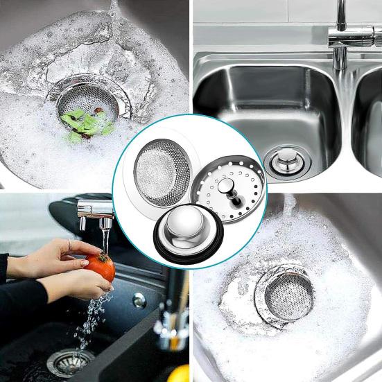 1 комплект, сито для раковины, многоразовое, удобное, износостойкое, из нержавеющей стали, пробка для кухонной раковины, сито, бытовые принадлежности