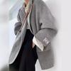 Весенне-осеннее короткое высококачественное двустороннее кашемировое пальто женская свободная корейская шерстяная костюмная куртка