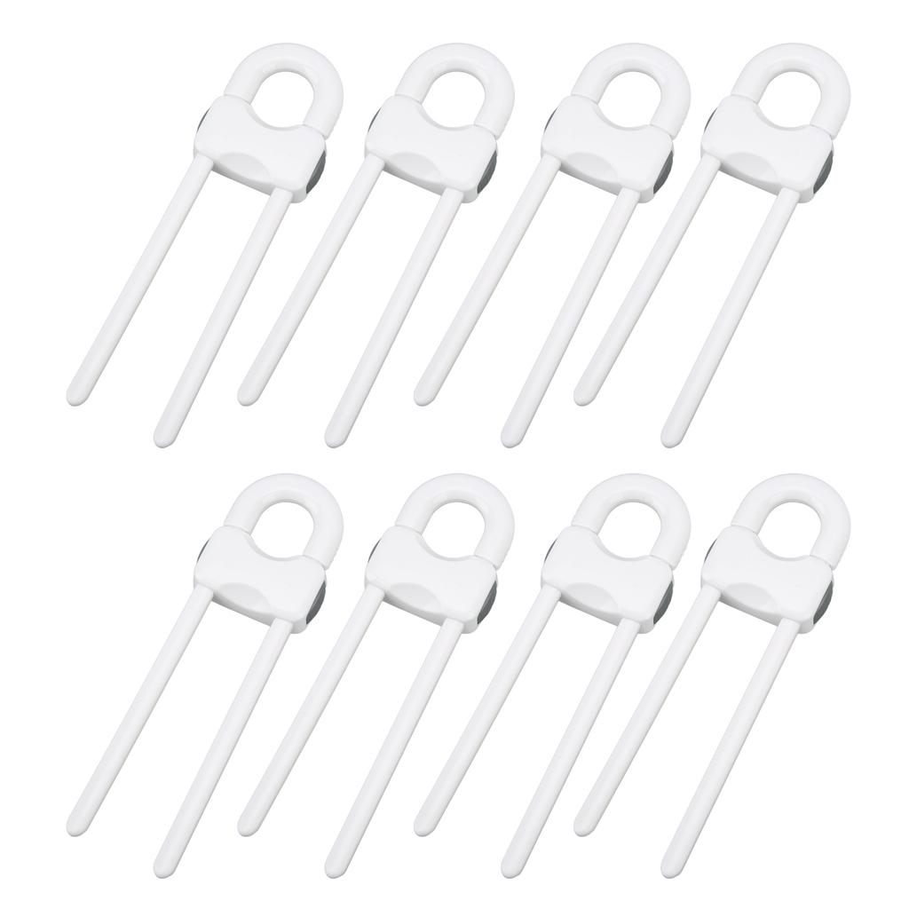 12PCS U Shaped Child Locks Safety Cabinet Childproof Latches for Storage Door Drawer Window White