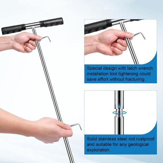 Набор зондов для отбора проб почвы, зонд для сбора проб почвы из нержавеющей стали с Т-образной ручкой, регулируемый