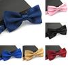 Men'S Satin Bow Tie Classic Wedding Party Bow Tie Solid Color Adjustable Tie