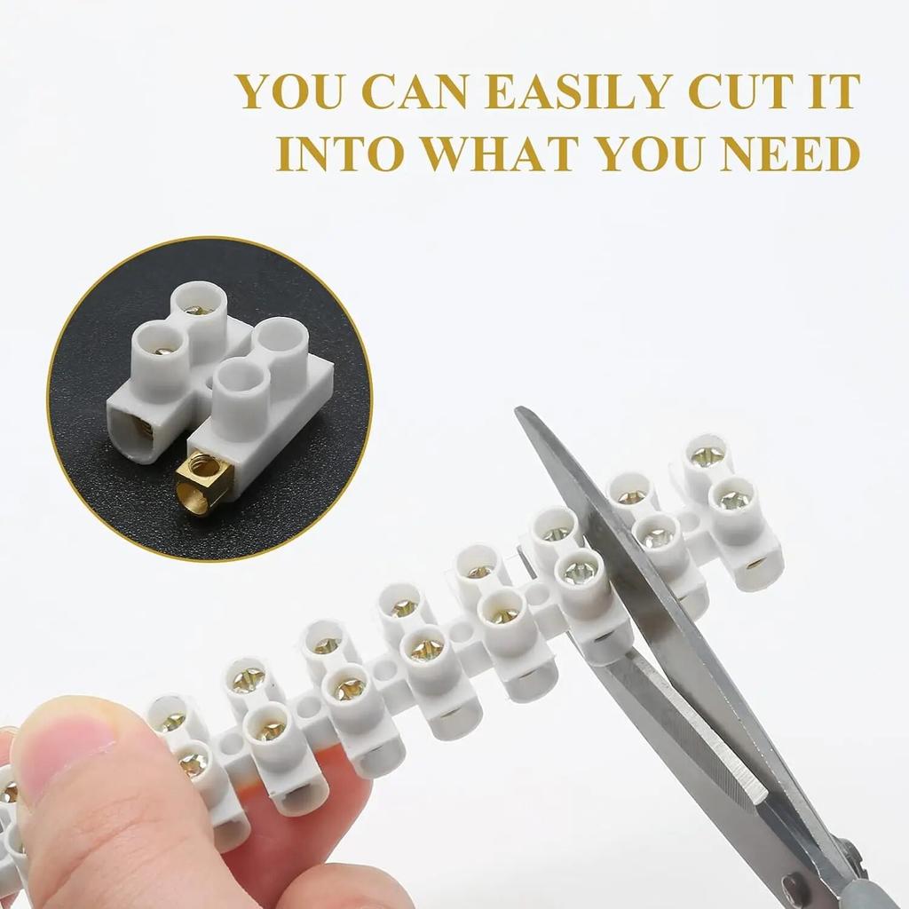 1pcs U H Type 12 Position Plastic Barrier Terminal Strip Block Barrier Screw Block Connection Strips for Electrical Wiring 3A10A