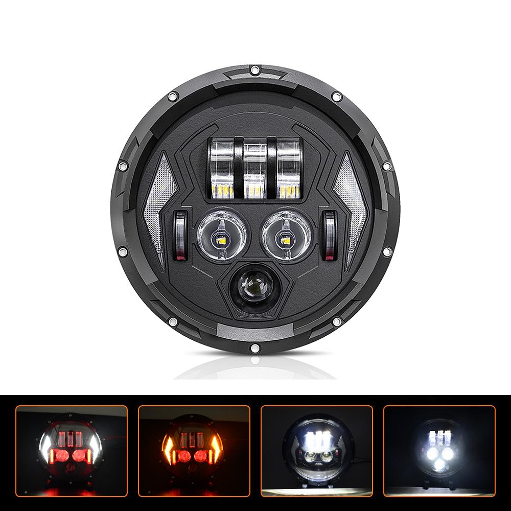 R8 7-дюймовая светодиодная фара IP67 водонепроницаемая внедорожная фара "Дьявольский глаз" ДХО лампа указателя поворота