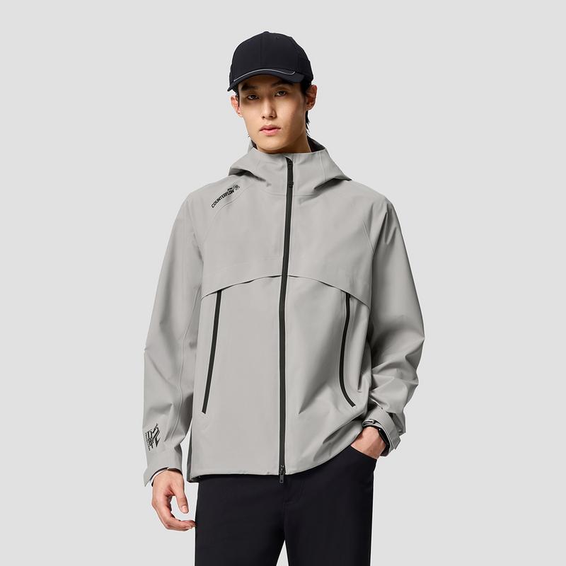 Li-Ning Уличная куртка с капюшоном CF Letter Zipper, универсальная, повседневная, водонепроницаемая, ветрозащитная, дышащая, износостойкая, морозостойкая, защита от дождя AEMW007-7