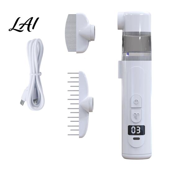 Professional Grooming Supplies Electric Pet Flea Comb Brush with Suction 3-in-1 Rechargeable Dog Cat Deshedding Tool 360 Degree Rotating Head Comb