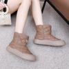 Женские модные повседневные зимние ботинки с толстой флисовой подкладкой, водонепроницаемая хлопковая обувь, универсальные зимние теплые удобные короткие ботинки