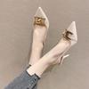 Baotou Back Empty Sandals Female New Korean Version Stiletto High Heels Fairy Style Pointed Single Shoes Female