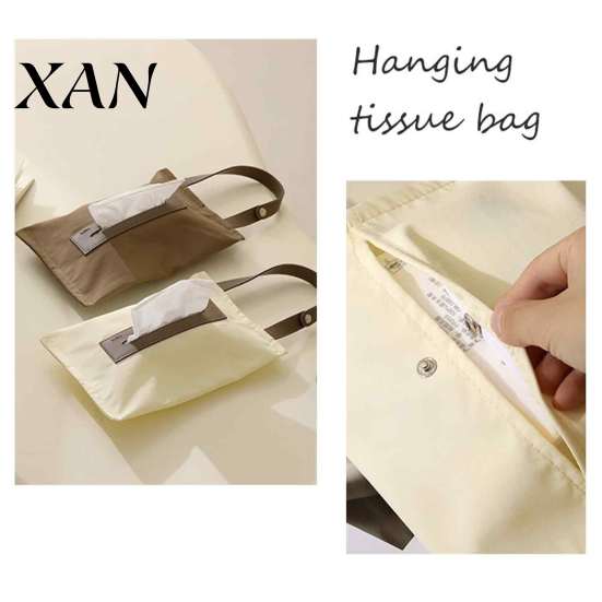 Reusable Canvas Tissue Pouch Hanging Box, Durable Wall Mounted Paper Towel Stylish Household Box Dispenser, Easy Refill Storage Organizer, for