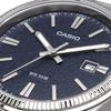 CASIO Analog Metal Navy Textured Finish Watch, Quartz, Band, Silver, Dial, MTP-1302DA-2A1V [ d]