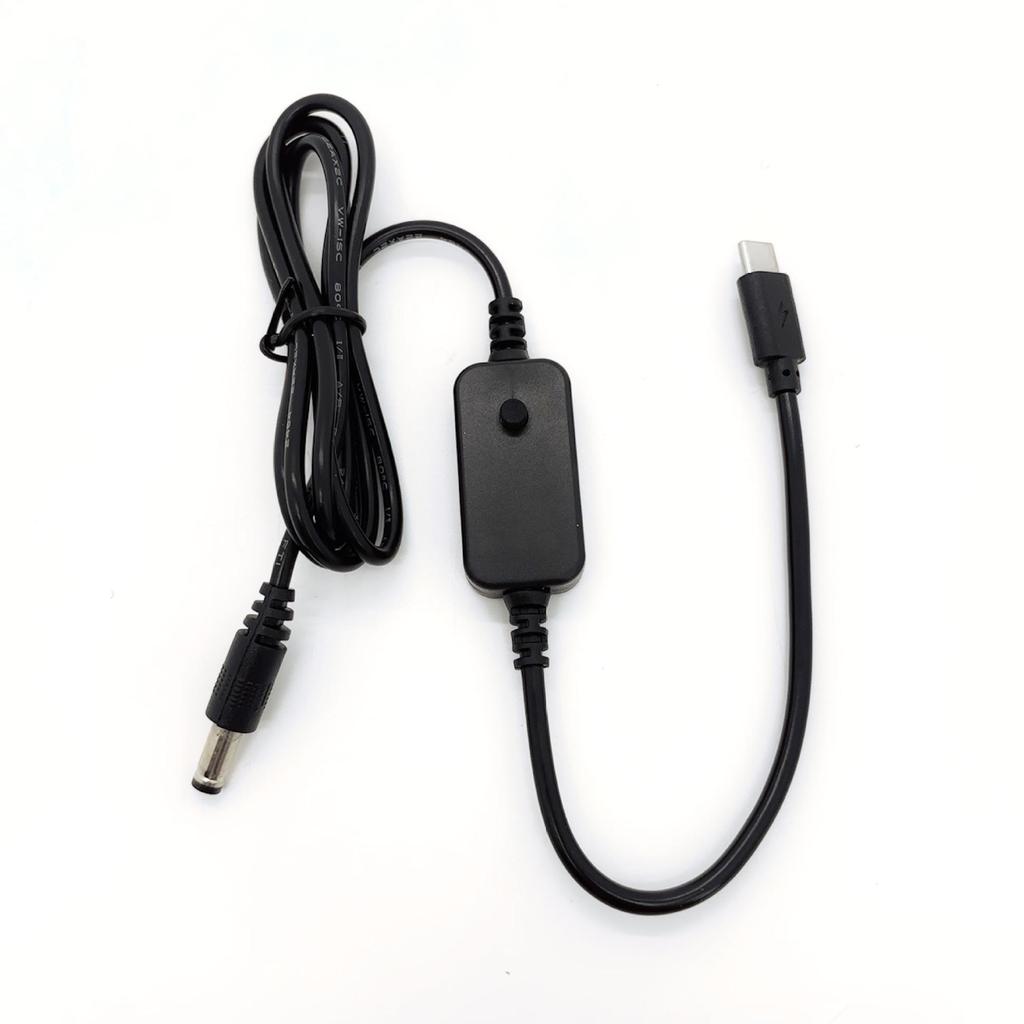 Adjustable Voltage USB-C To DC Fast Charging Cable for Optical Modems, Routers, and Laptops (5-20V, PD Decoy).