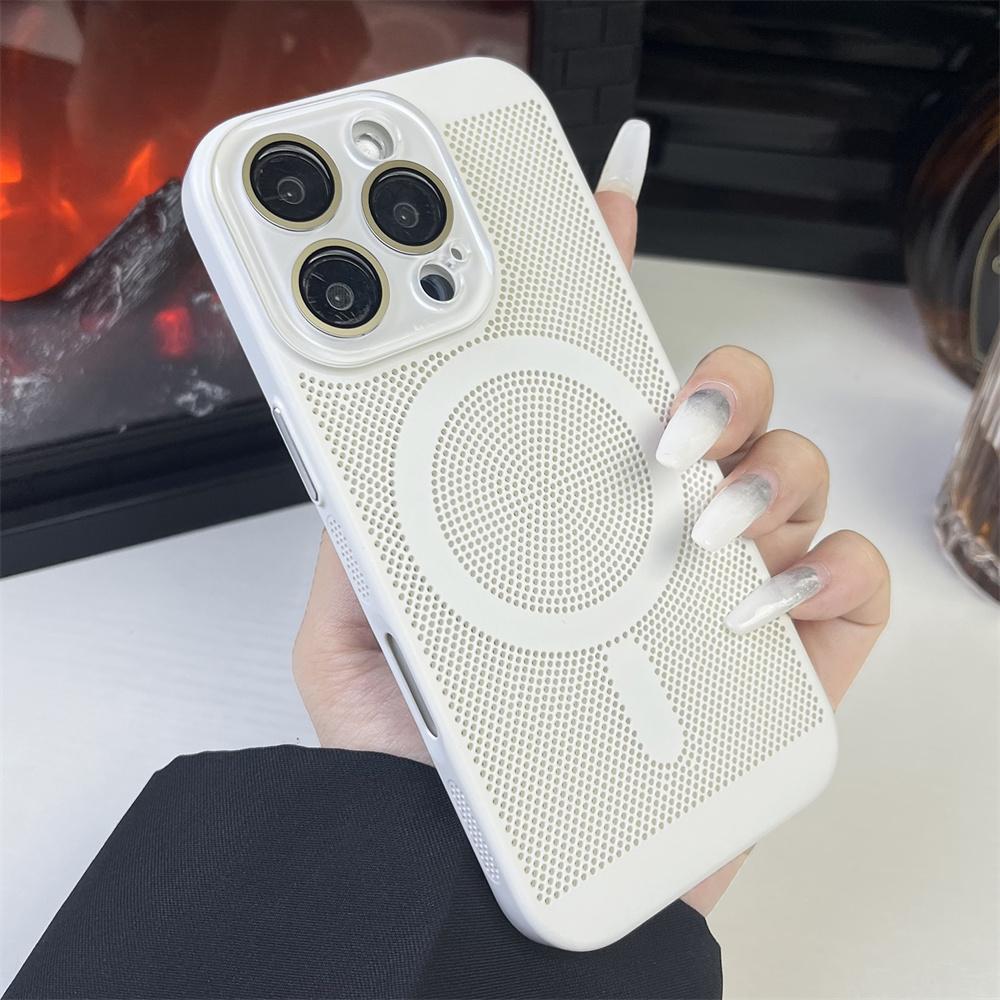 Теплоотводящий чехол из поликарбоната с магнитным покрытием для iPhone 16 15 14 13 12 11 Pro Max Luxury для беспроводной зарядки Magsafe