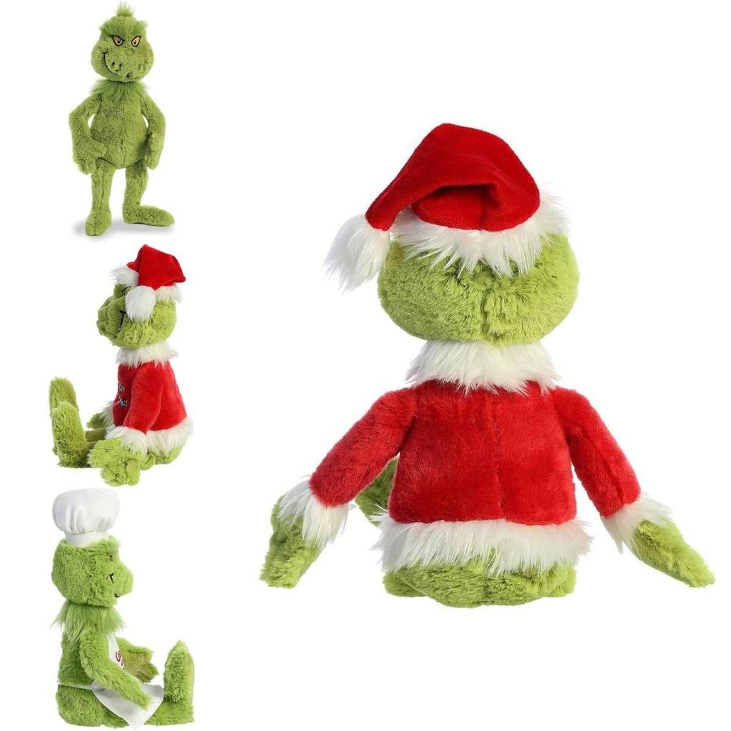 Grinch Christmas Chefs Dress Up Plush Toys Stuffed Dolls Kids Gift Soft Cuddly