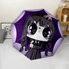 Wednesday Addams Print Automatic Umbrella, 8 Rib Iron Frame, Plastic Handle, Suitable for Outdoor Travel &Daily , Ideal Gift