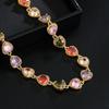 Luxury Rainbow Zircon Bracelet Splicing Design Chain Bracelets Cute Heart Shaped Bracelet  Wedding