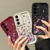 Красивый чехол для телефона с цветочным узором для Samsung S25 S24 FE S23 Ultra S22 S21 Plus A55 A54 A52 A34 A15, противоударный защитный чехол для объектива, мягкий силиконовый чехол
