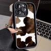 Винтажный чехол для телефона с рисунком под коричневую коровью кожу для iPhone 16 Pro Max 15 14 13 12 11 16E 7 8 Plus X XS XR Матовый ударопрочный мягкий чехол