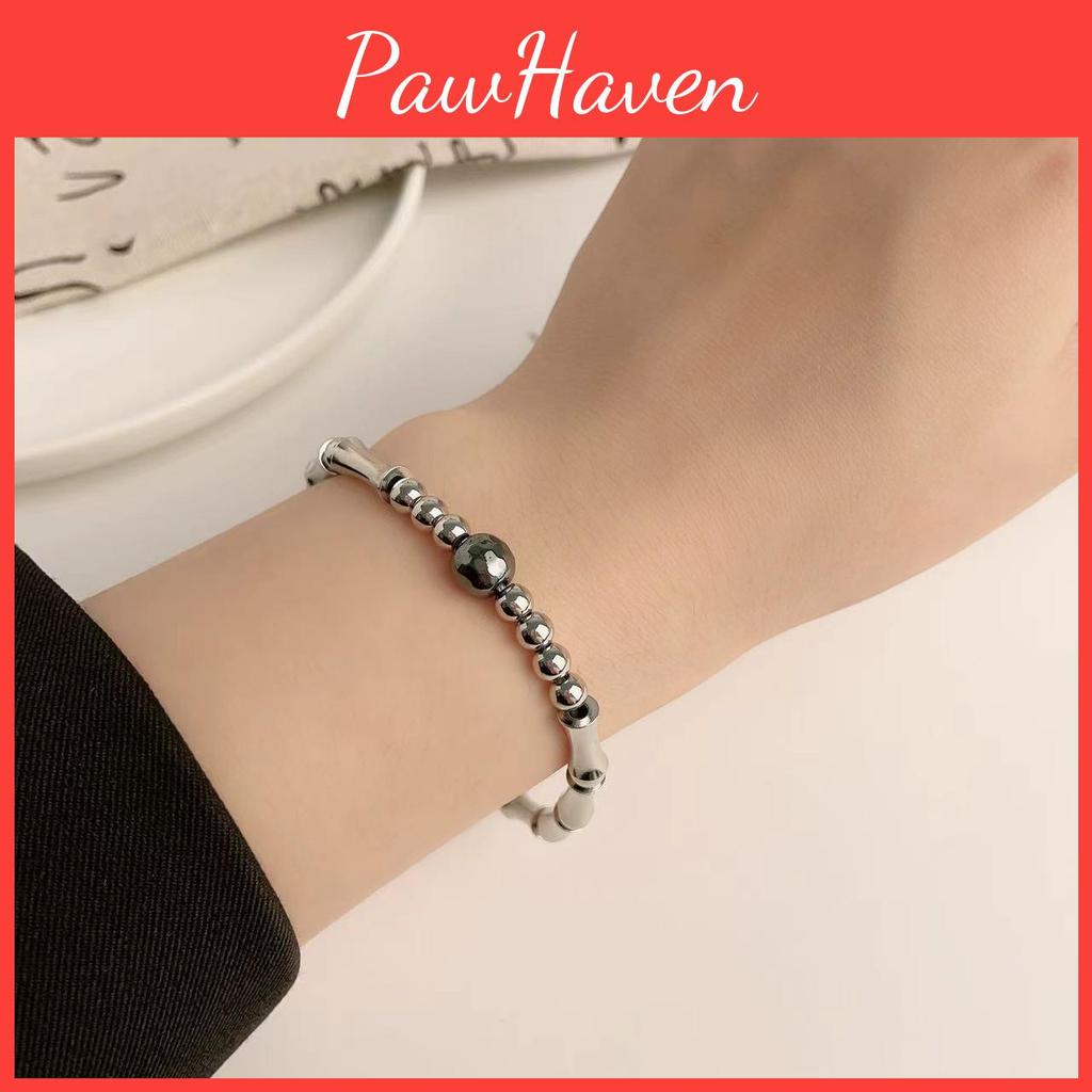 Унисекс Титановый Стильный Стальной Браслет Изысканный Дизайн Бамбук