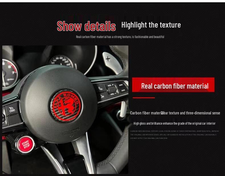 Alfa Romeo Giulia Stelvio Carbon Fiber Front & Rear Logos