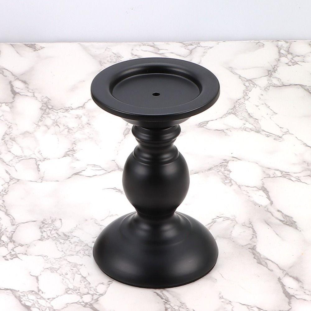 Black Vintage Candlestick Retro Candle Stand Candle Containers Candle Cup Banquet Dinning Table