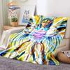 Classics Animated Character Seiya Patterned Wool Blanket Cartoon Saint Seiya Series Children Shawl and Sofa Super Soft