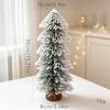 Qi Hao Snow-Sprayed Cedar Pine Christmas Tree Ornament, Desktop & Display Décor