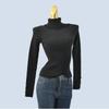 Export Yuan Single Turtleneck Silm Plaid Soft Glutinous Long Sleeves Basic Style Knitting Sweater Stretch Women's Bottoming Shirt