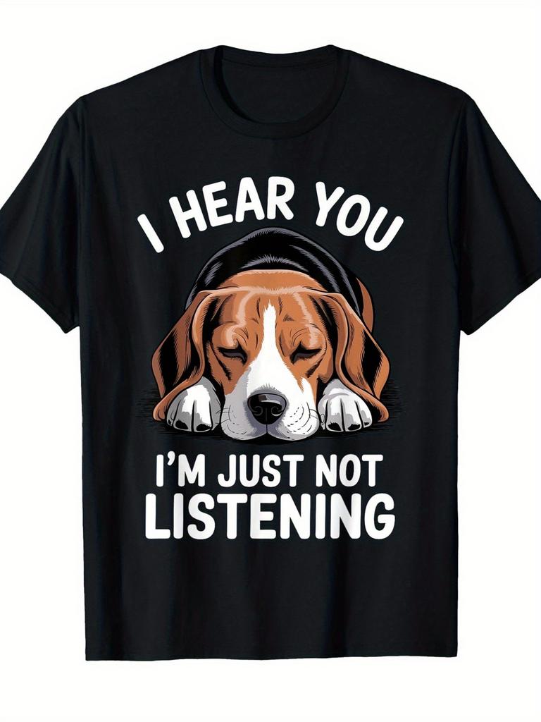 Humorous Beagle Enthusiast T-Shirt, Comfortable for Both Genders, Black Tee Featuring Beagle Design, Ideal Present for Beagle Enthusiasts, Relaxed Cre