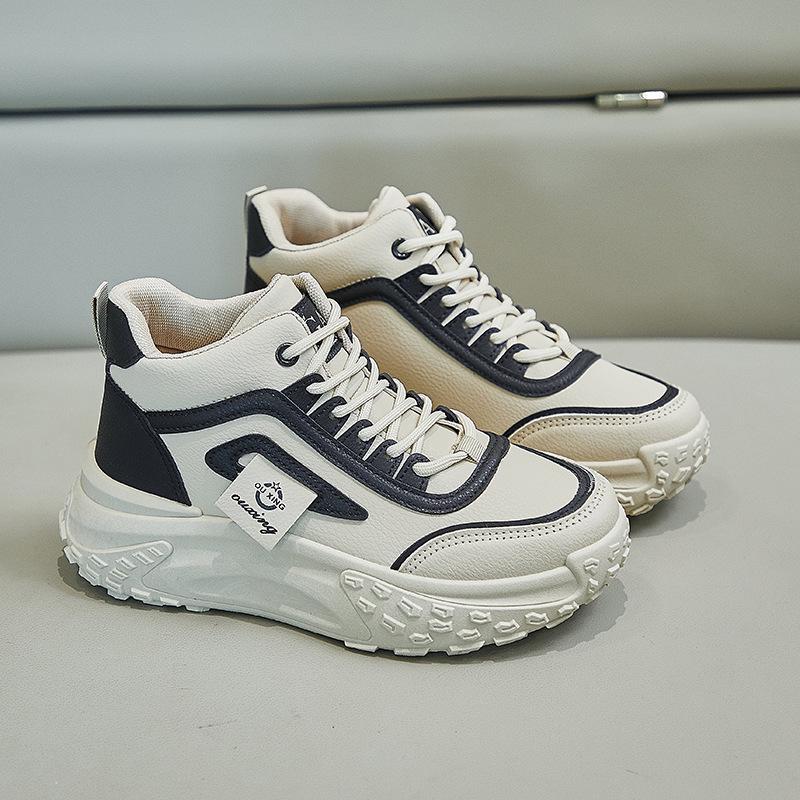Корейские высокие туфли для пап на толстой подошве INS: Весна 2025 Новые студенческие беговые и увеличивающие рост спортивные кроссовки Q036