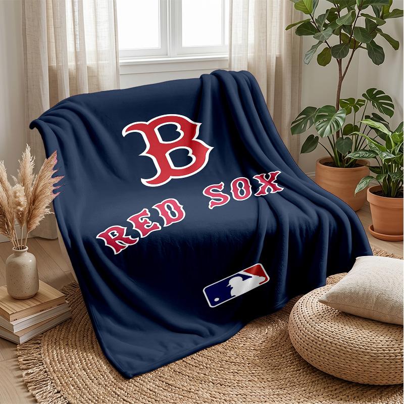 Boston Red Sox Flannel Fleece Blanket Cozy Warm Throw Blanket For Couch Bed Travel All Season Use