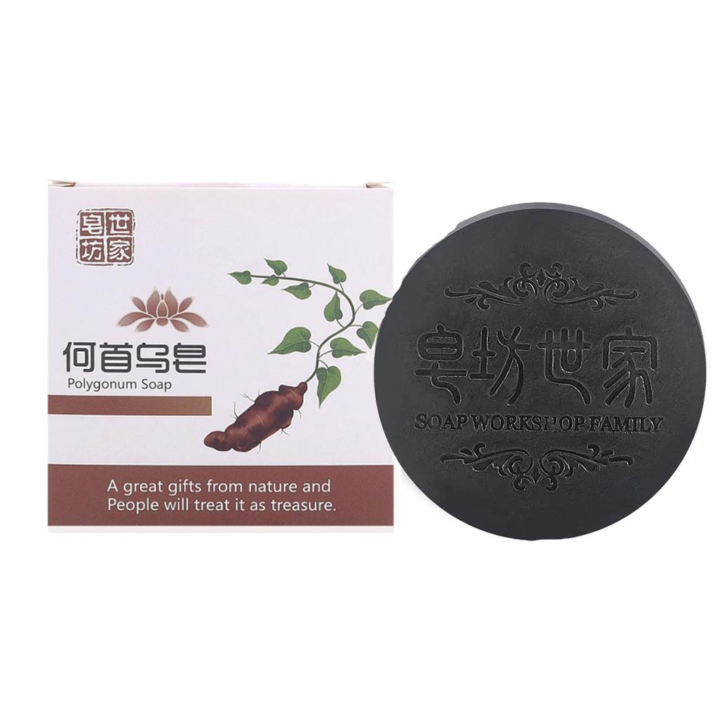 Hair Shampoo Polygonum Essence Hair Darkening Shampoo Soap Natural Organic Gray Reverse Hair Cleansing 1pc