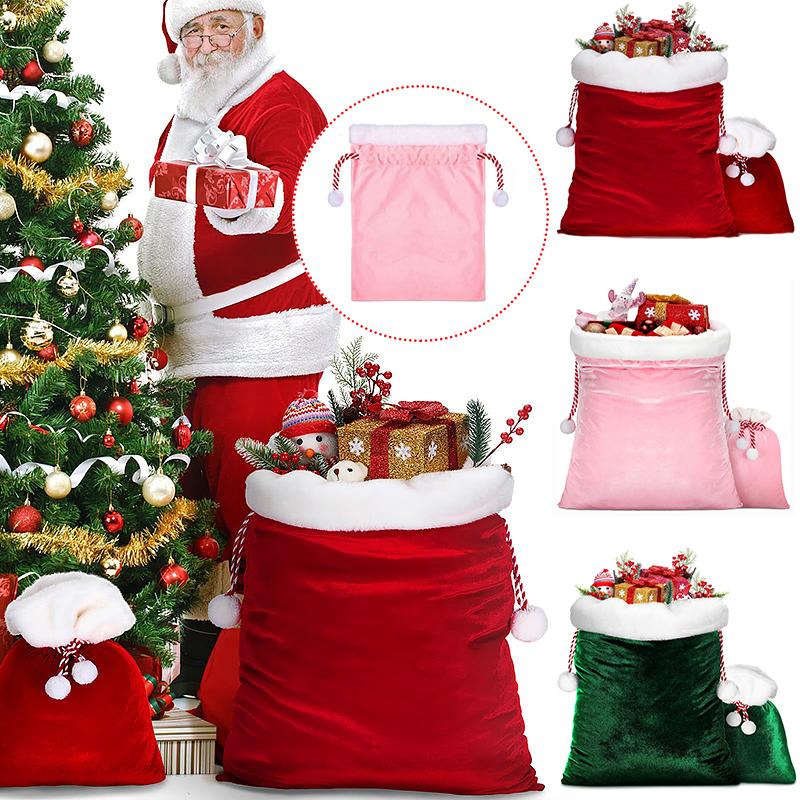 1PC Santa Claus Party Presents Sacks Graduation Large Bachelor Party Velvet Christmas Solid Thanksgiving 2 Sizes