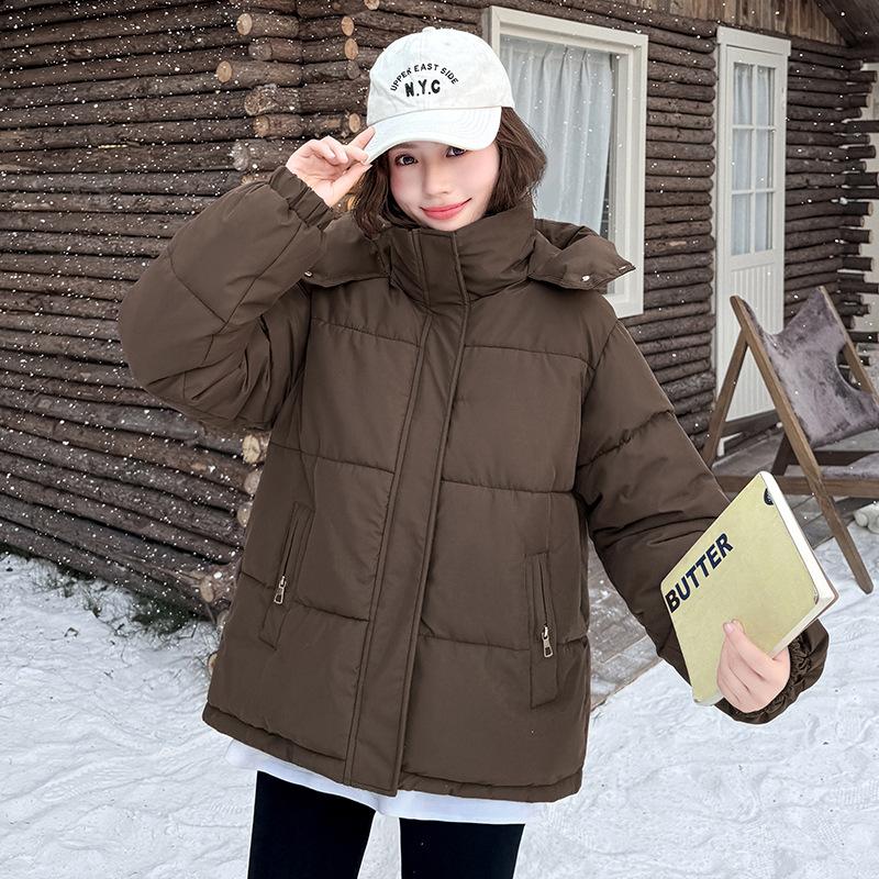 Женская короткая одежда с наполнителем из пуха и хлопка Новая годняя утолщенная хлопковая одежда, одежда-хлебушек, свободные хлопковые куртки, зимний ко