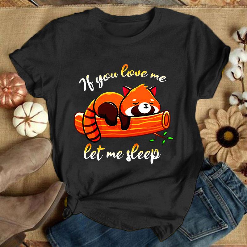 (Премиум-футболка)Модные забавные футболки с принтом «Панда, если ты живешь, дай мне поспать», женские летние повседневные футболки с коротким рукавом