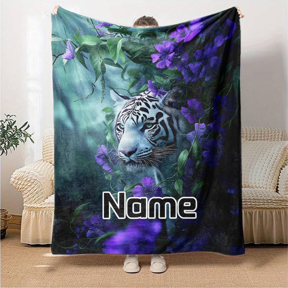 Forest Leopard Home Customize Your Name Blankets Comfortable Soft Lightweight Allseason Multipurpose Blanket For Picnics Sofas Offices Beds Living