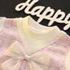 Childrens For Girls Elegant Dresses Fashion Bow Long Sleeve Princess Kids Birthday Party Dress Spring Soft Baby Clothes Outfit