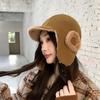 Autumn and winter new velvet ear protection warm deerskin velvet Lei Feng hat male and female students lamb wool cycling flying hat
