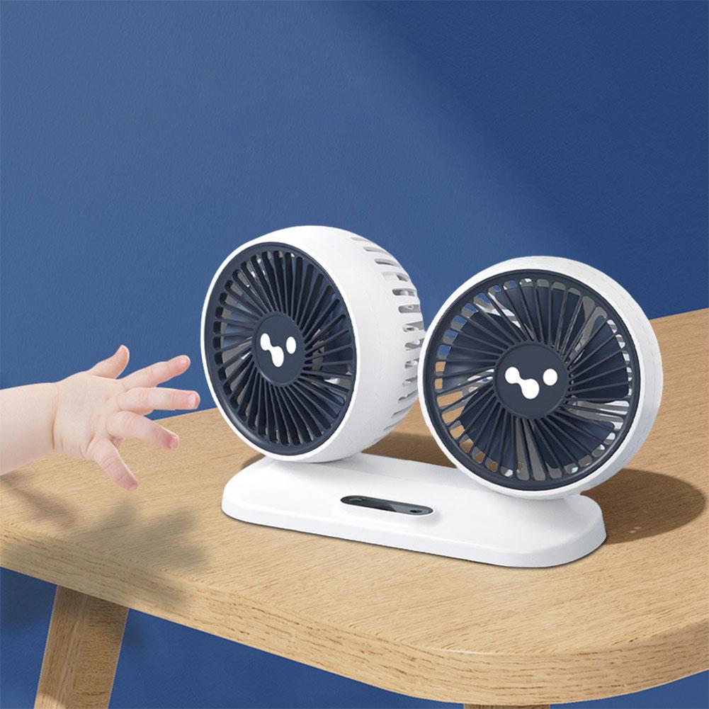 Двойной USB-вентилятор для автомобиля, сильный ветер, циркуляция воздуха в автомобиле, 12 В 24 В, 3 скорости, регулируемые для автомобильного охладителя, вентилятор для автомобиля, аксессуары