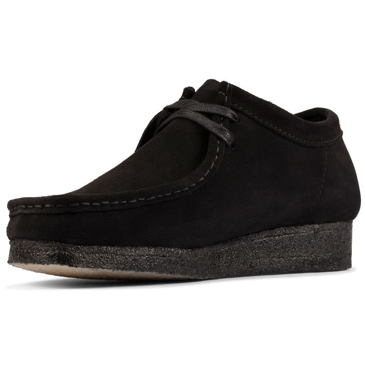 Clarks Originals Кожаные Круглый Носок На Шнуровке Универсальные Прочные Дышащие Низкие Повседневные Туфли Женские кроссовки Черные 261555224