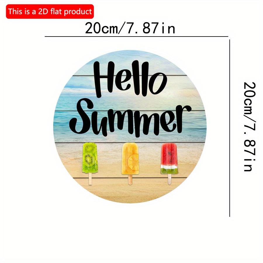 2D плоский 20*20см Привет Лето Морские и Фруктовые Узоры Эскимо хорошего качества Настенный Декор, Крутой летний стиль Подвеска для Приветственной Вечеринки, Искусство из Дерева