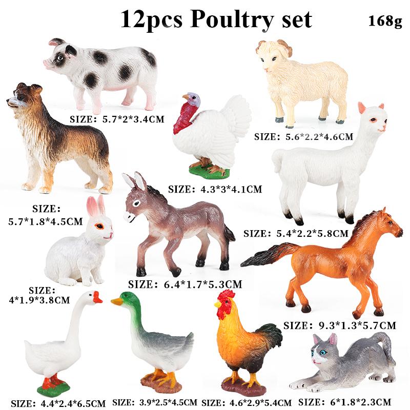 Oenux Игрушка Монтессори Дикая ферма Динозавр Океан Кот Животные Модель Фигурка Зоопарк Фигурки Милые Миниатюрные Образовательные Детский Подарок