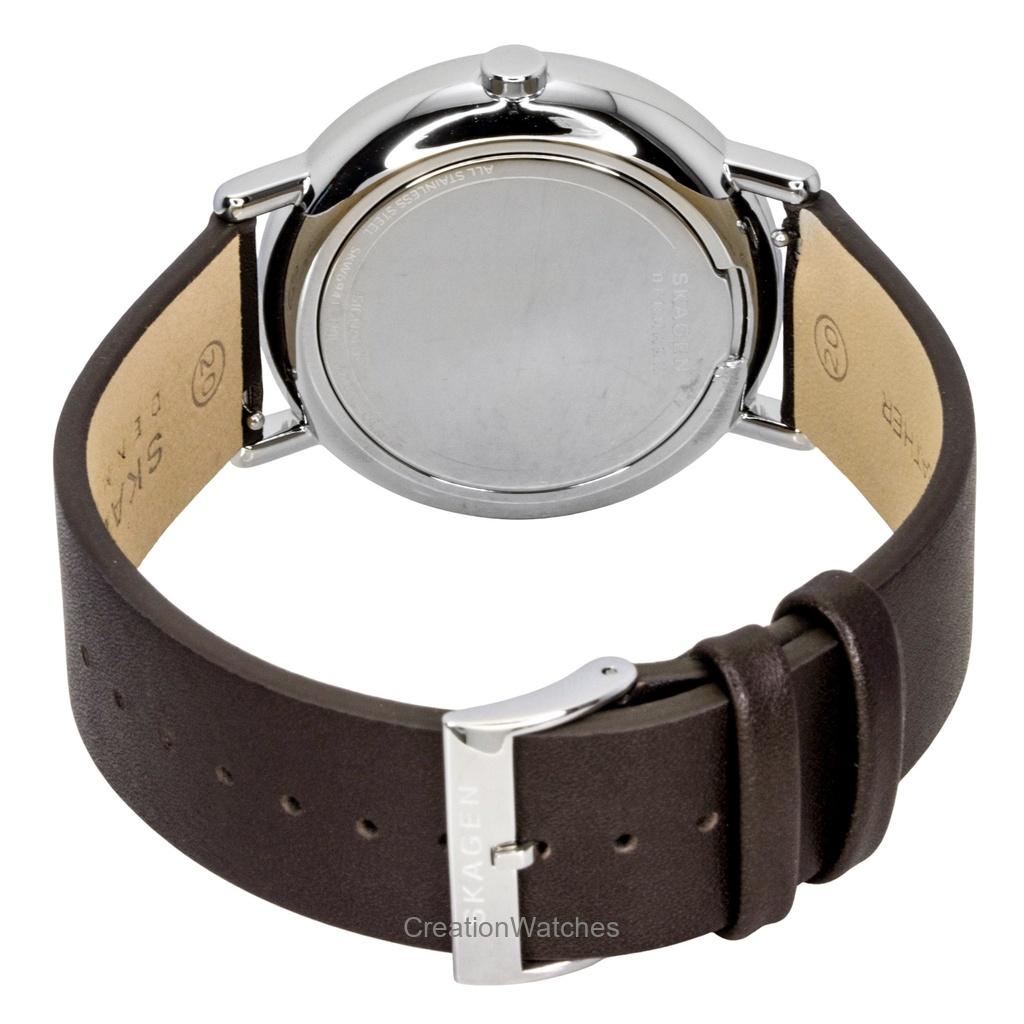 Skagen Часы мужские Signature Leather Strap Multifunction Grey Dial Quartz SKW6941