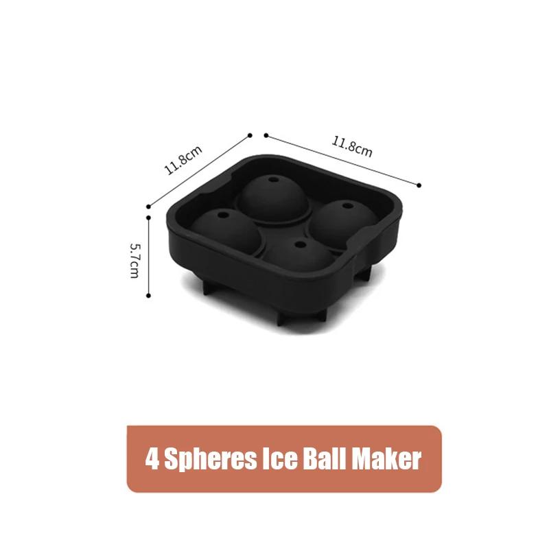 2/4/6 Balls Silicone Ice Cube Maker Ball Mold Large Sphere Reusable Whiskey Ice Mold Tray High Quality Ice Mold Kitchen Bar Tool