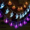 1pc 40LED Halloween Light String Halloween Decorations Bat Pumpkin Ghost String Lights Halloween Fairy Lights for Home Decor