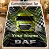 Flannel BlanketDAF Custom Name Text Personalized Soft Warm Throw Blanket Home Decor Gift
