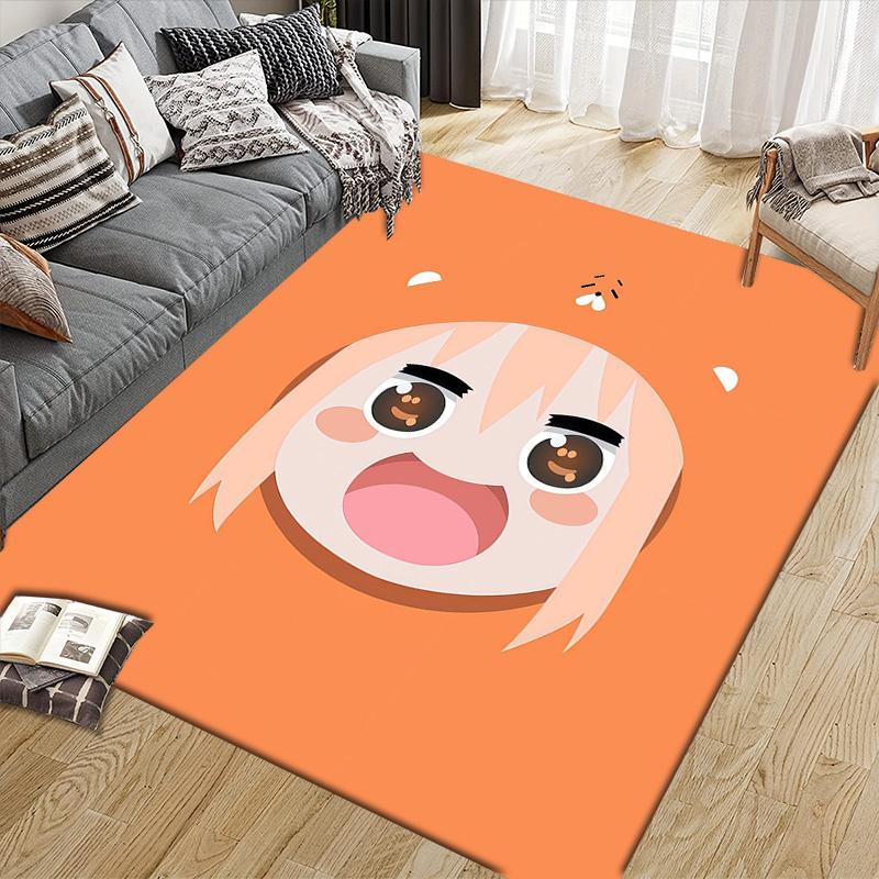 Himouto! Umaru‑chan2 Flannel Pattern Square Carpet,Area Rug,Carpet Rug for Living Room Bedroom Sofa Playroom Decor,Non-slip Floor Mat