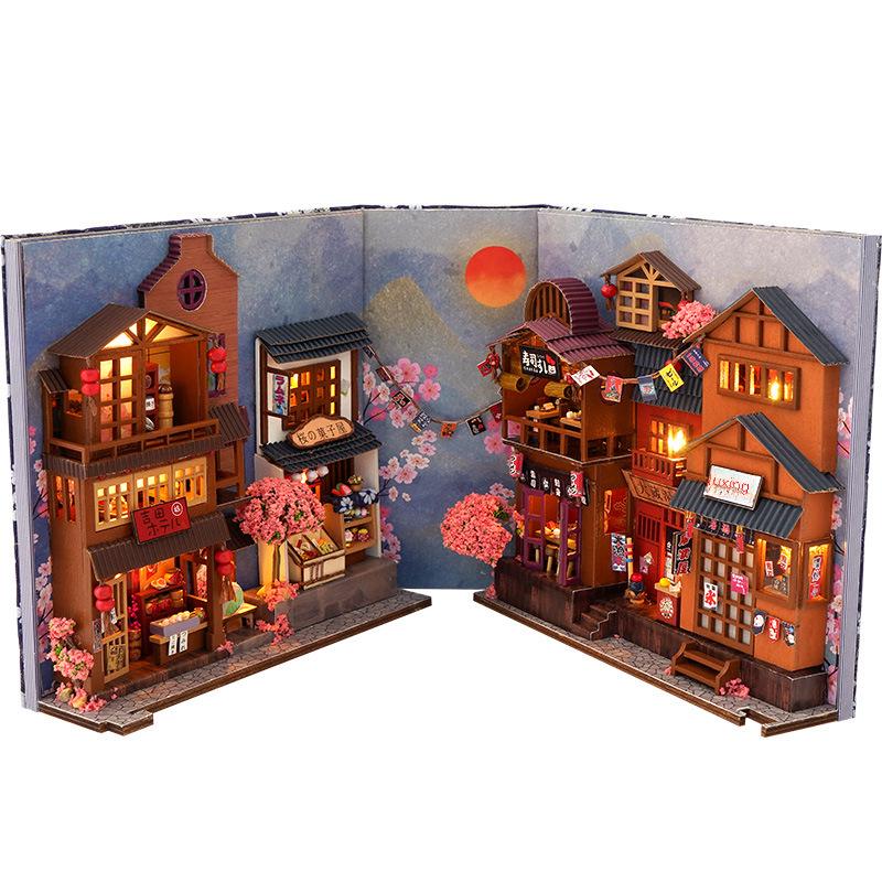 Tianyu Handmade Japanese House Model, TC25: DIY Creative Book Stand Gift for New Year or Tanabata