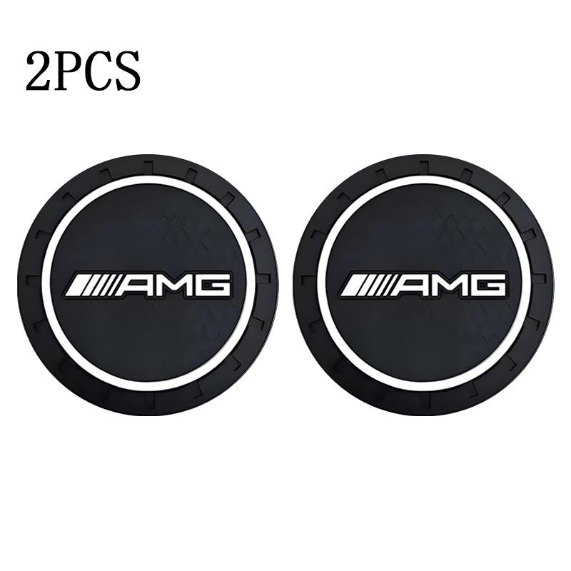 For MERCEDES BENZ AMG W203 W205 W206 W166 X253 C180 X205 PVC Car Coasters Water Cup Slots Non-Slip Mat Water Cup Pad Accessories OX9