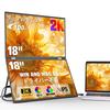InnoView Dual Mobile 2K 2560x1600 Triple Foldable Dual Display QHD Mobile Matte IPS Standard Wall Freestanding Stand with PC and Monitor, 18-inch,