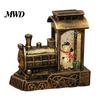 Desktop Night Light for Kids Christmas Snow Lantern Train with Santa/Snowman/Tree, Retro Steam Table Lamp, Creative Holiday Photography Props Battery